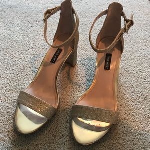 Nine West Glitter Gold Heels